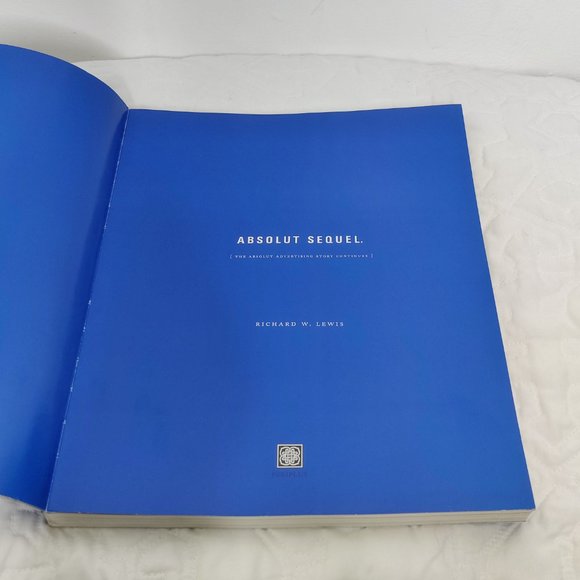 Absolut Sequel. By Richard W. Lewis Book with CD-rom Blue Coffee Table Book - Picture 3 of 8